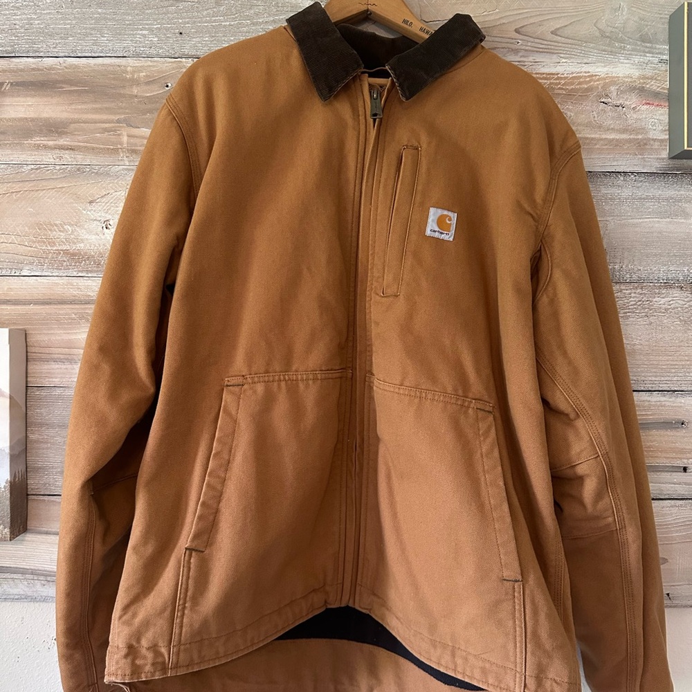 Carhartt Men's Tan Jacket.  Size Medium but fits like Large.